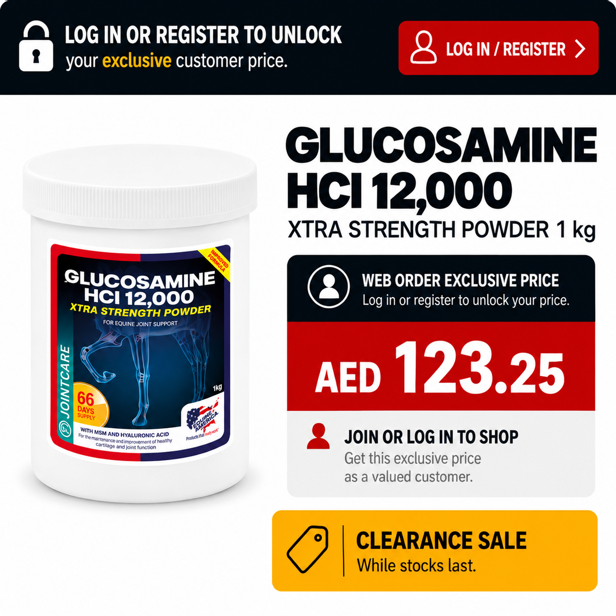 GLUCOSAMINE HCI 12,000 XTRA STRENGTH POWDER 1KG